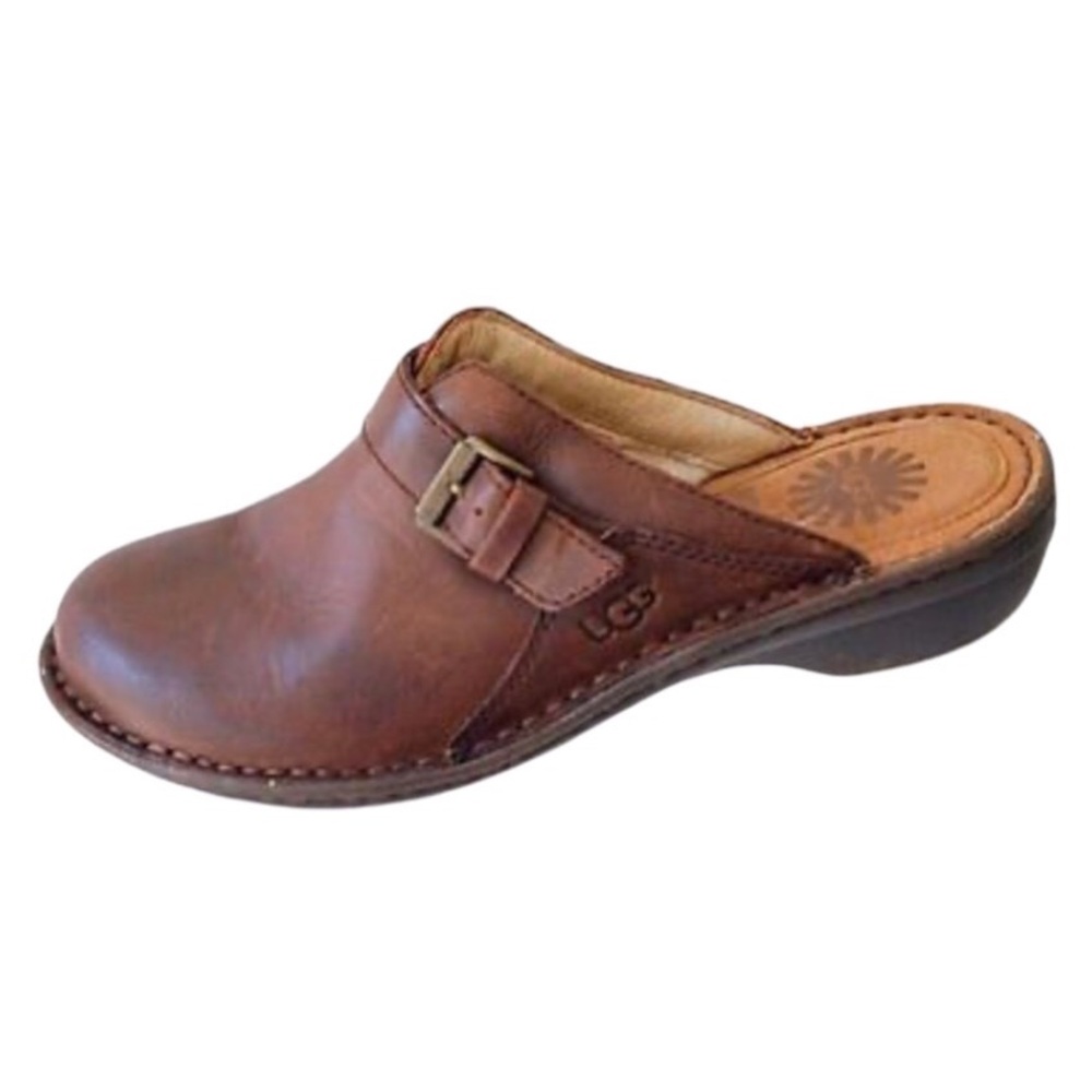 UGG Australia “Livia” Leather Shearling Lined Clog/Mule Women’s Size 8